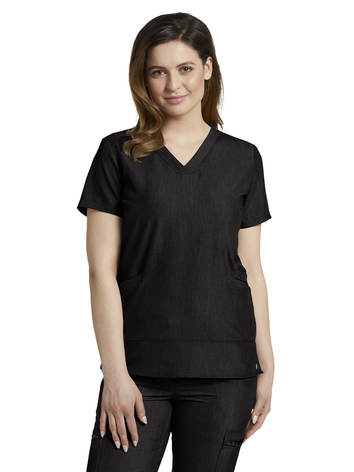 Women's 3-Pocket Stylized Seam V-Neck Top