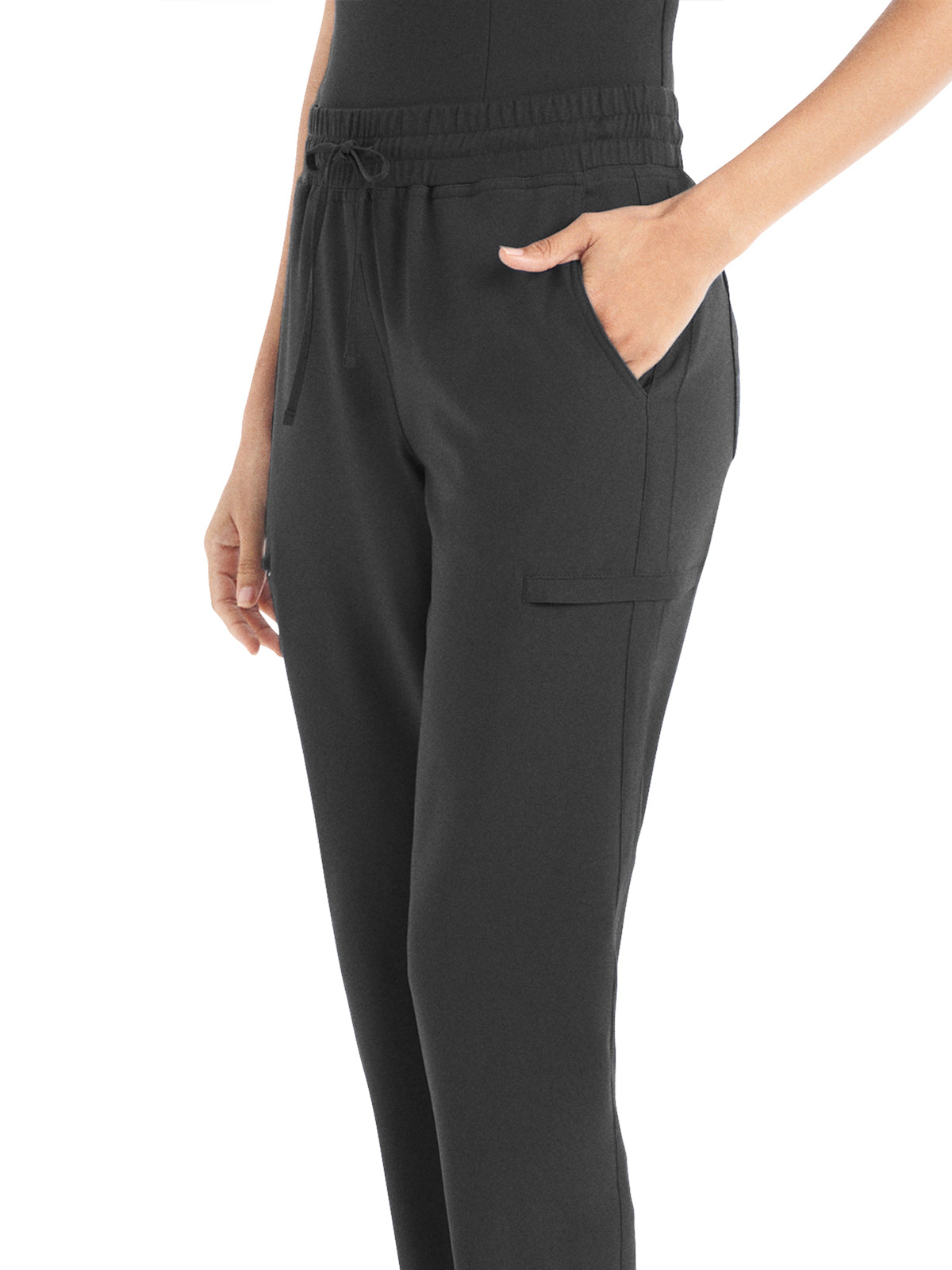 Women's 6-Pocket Hi-Low Leg Cuffs Jogger Scrub Pant