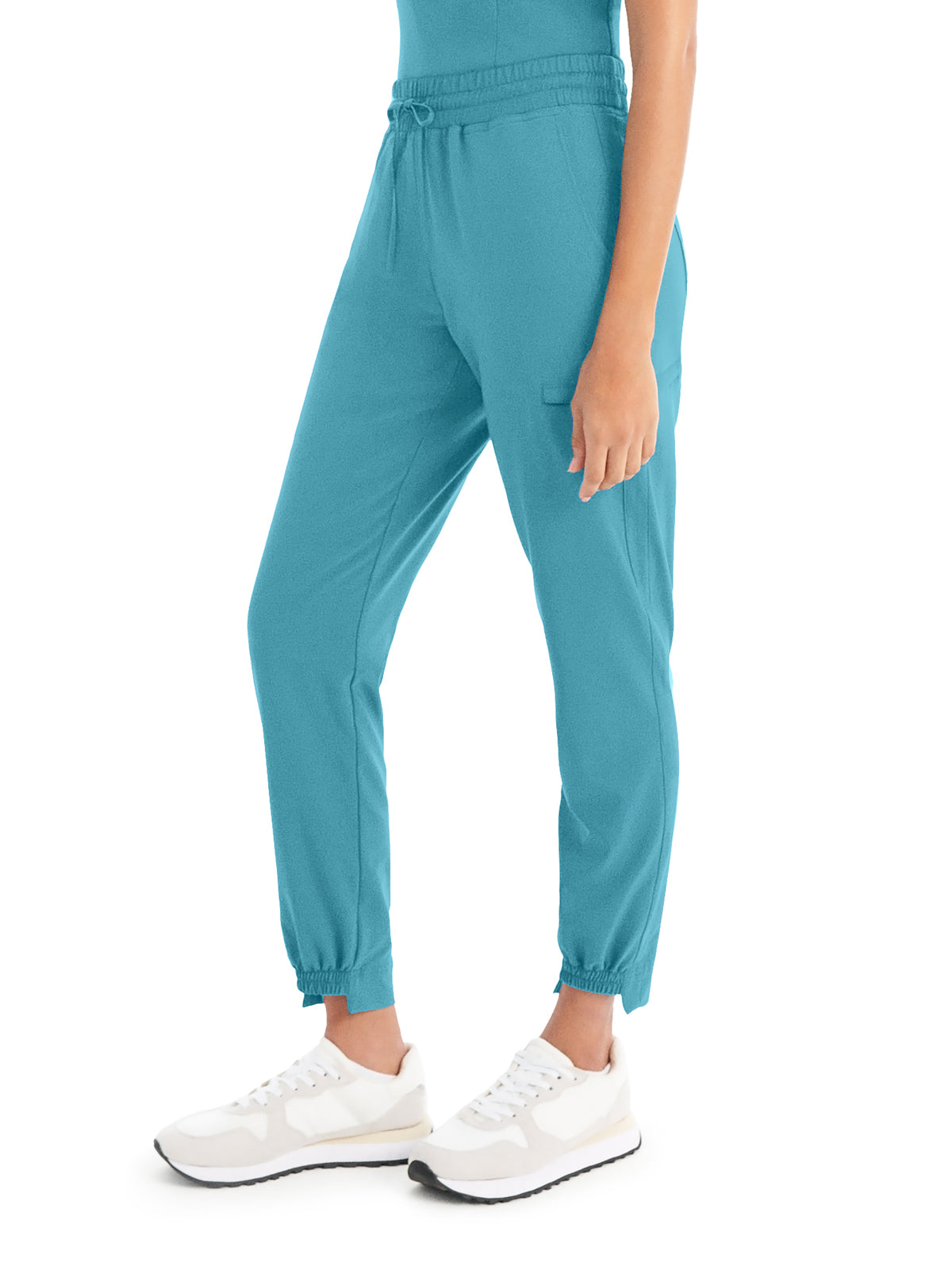 Women's 6-Pocket Hi-Low Leg Cuffs Jogger Scrub Pant