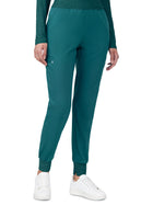 Women's Six-Pocket Knitted Waistband Jogger Pant - WB420 - Fern