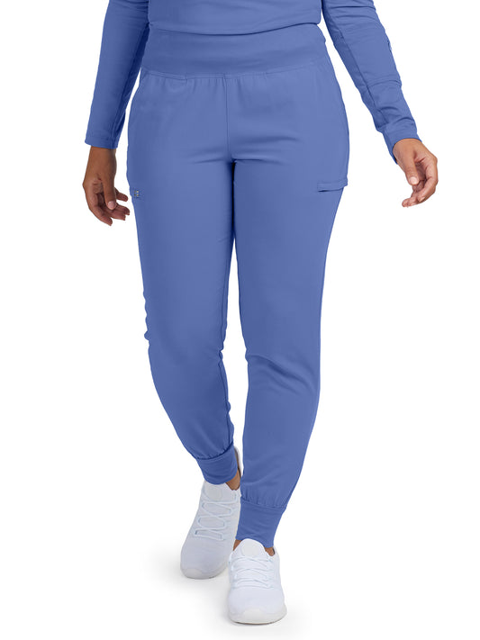Women's Six-Pocket High-Rise Knit Elastic Waist Jogger Pant - WB430 - Ceileste