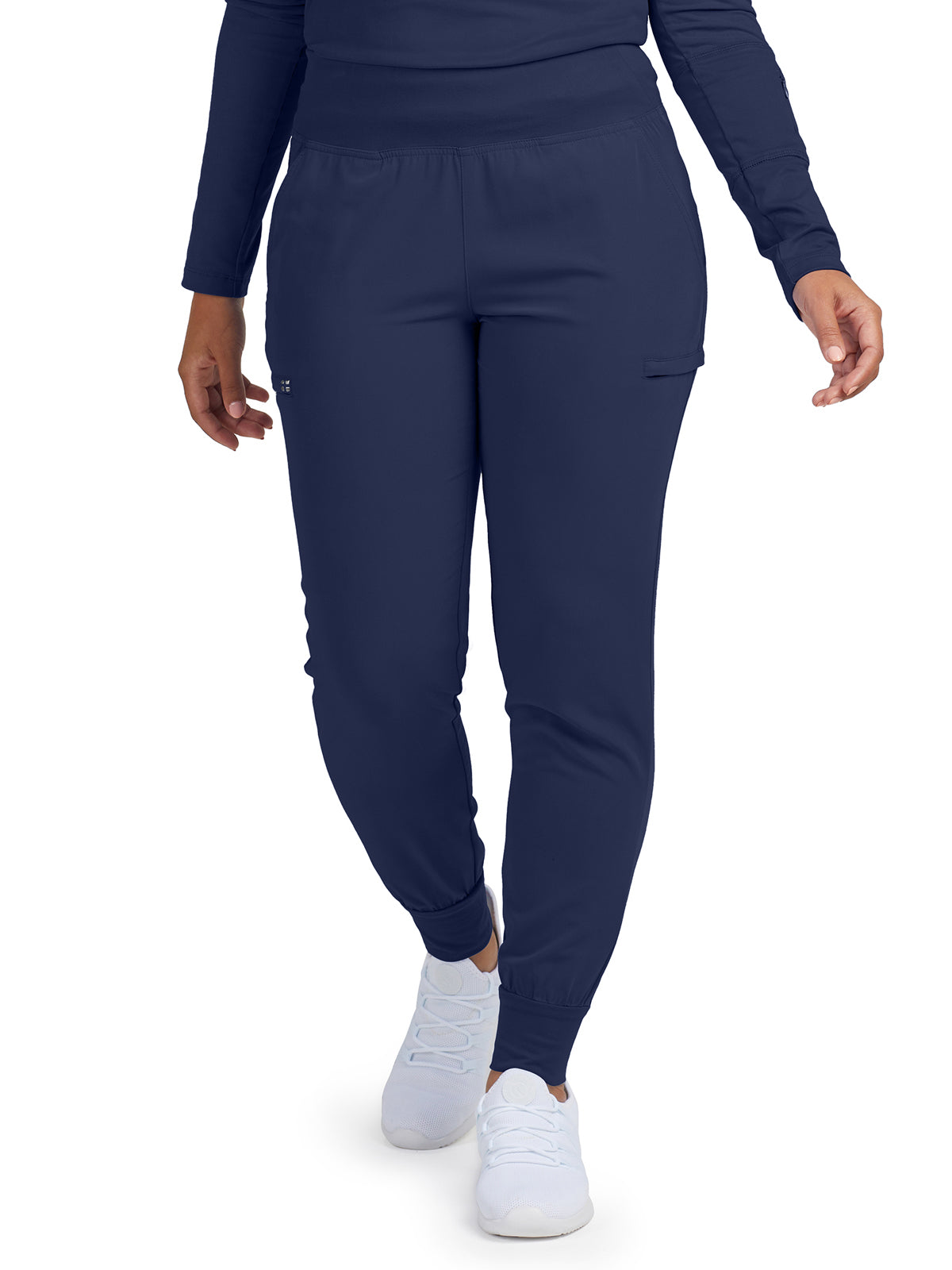 Women's 6-Pocket High-Rise Knit Elastic Waist Jogger Scrub Pant