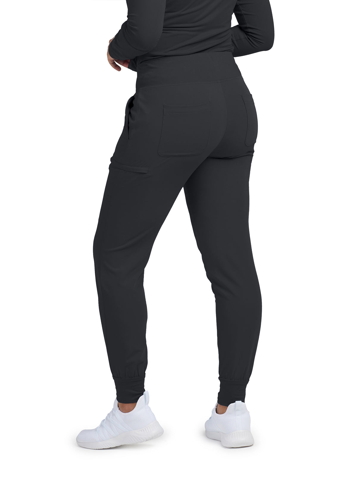 Women's 6-Pocket High-Rise Knit Elastic Waist Jogger Scrub Pant