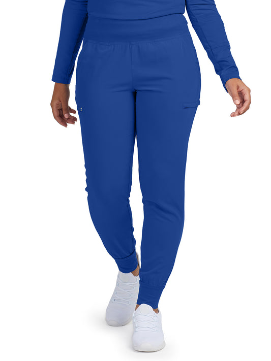 Women's Six-Pocket High-Rise Knit Elastic Waist Jogger Pant - WB430 - Royal