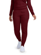 Women's Six-Pocket High-Rise Knit Elastic Waist Jogger Pant - WB430 - Wine