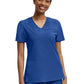 Women's Two-Pocket Knit Collar V-Neck Top - WT119 - Royal