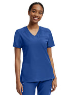 Women's Two-Pocket Knit Collar V-Neck Top - WT119 - Royal