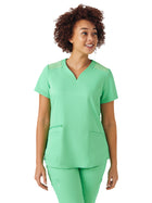 Women's Three-Pocket Curved V-Neckline Top - WT121 - Mint Julep