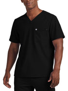 Men's Two-Pocket Fluid Resistant V-Neck Top - WT131 - Black