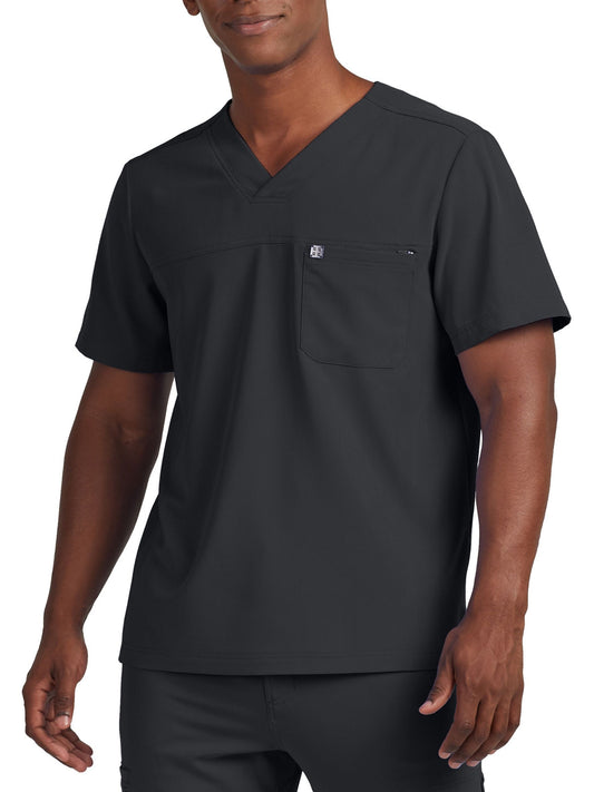 Men's 2-Pocket Fluid Resistant V-Neck Scrub Top