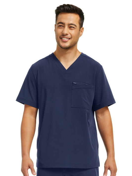 Men's Four-Pocket V-Neck Top - WT151 - Navy