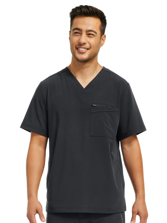 Men's Four-Pocket V-Neck Top - WT151 - Pewter
