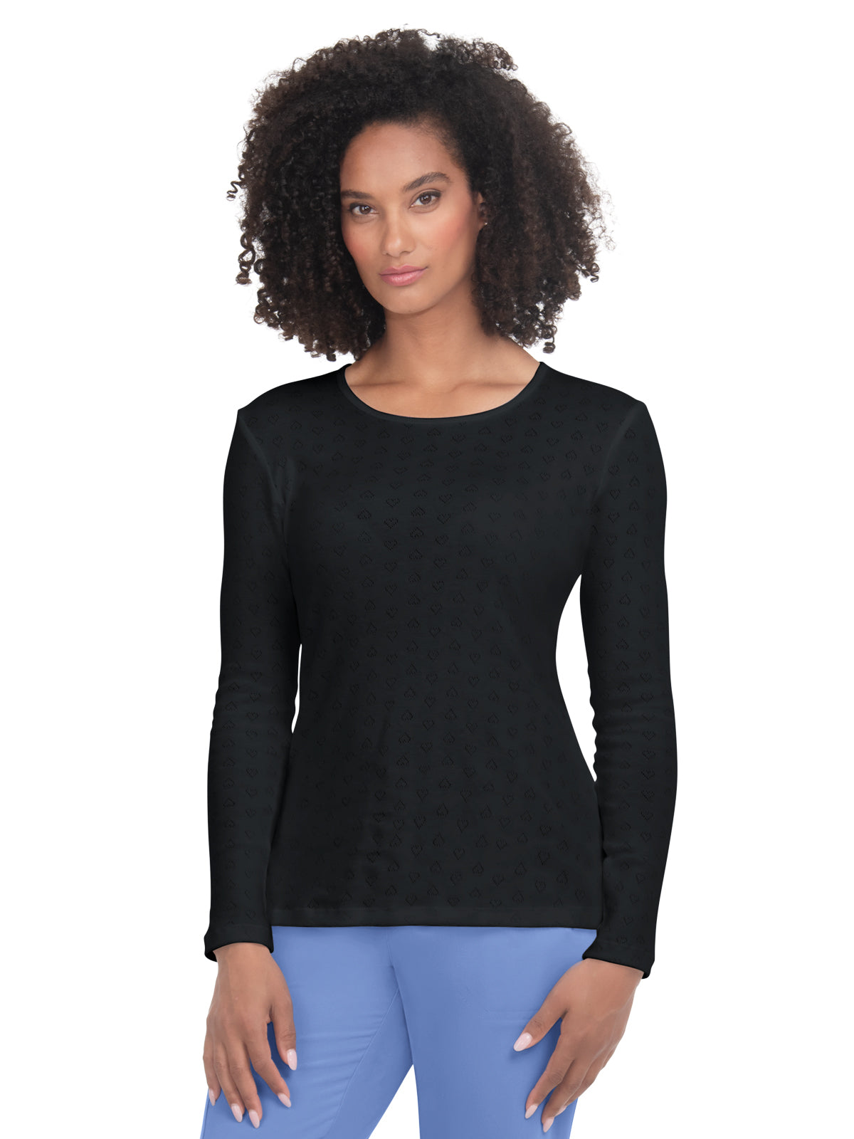 Women's Heart Pointelle Long-Sleeve Rohan Underscrub Tee