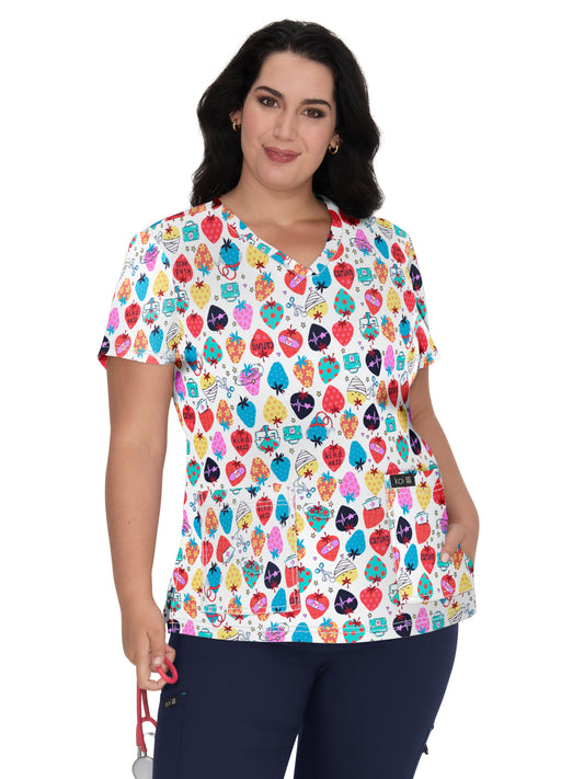 Women's Athletic-Inspired, Breathable Mesh Leslie Scrub Top