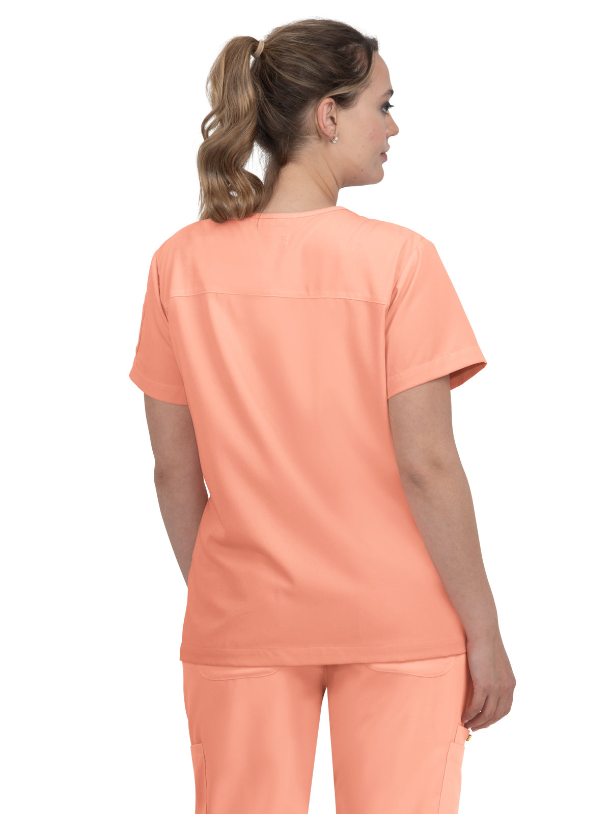 Women's 3-Pocket Striped Trim Kennedia Scrub Top