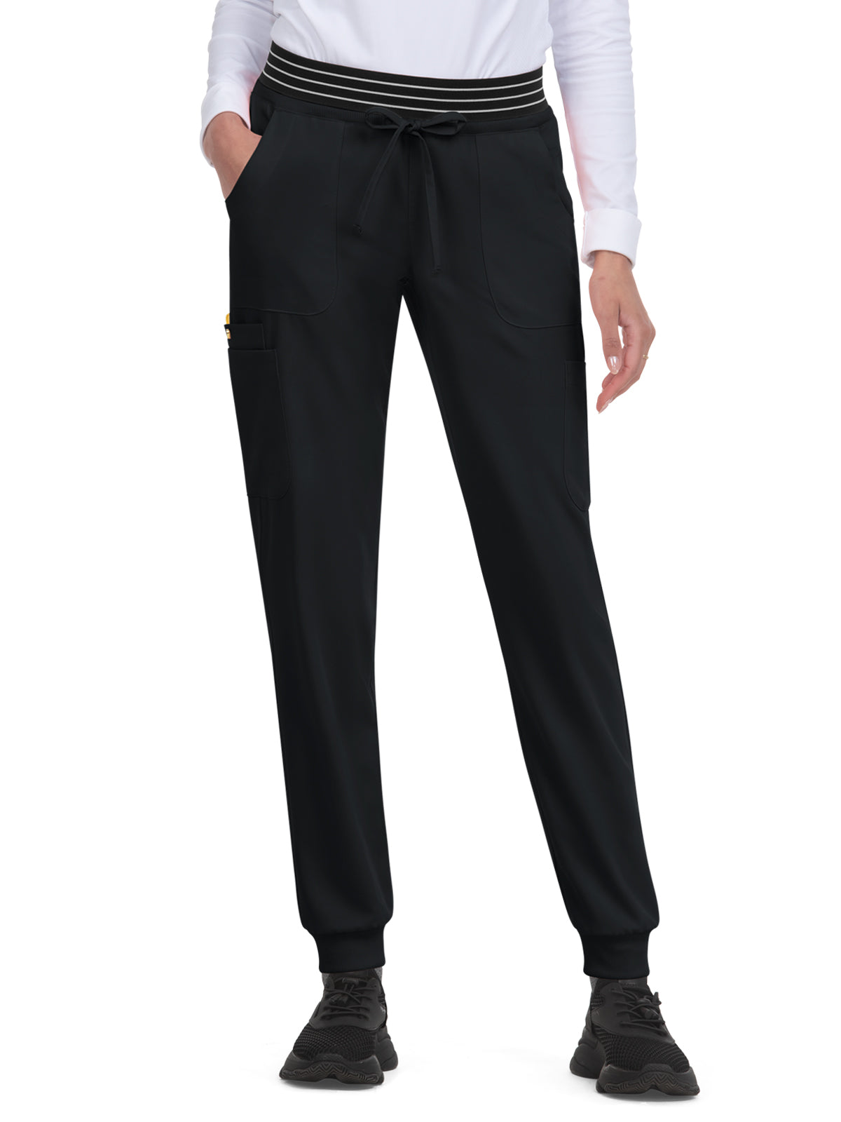 Women's 8-Pocket Ribbed Cuff Jogger-Style Hollyhock Scrub Pant