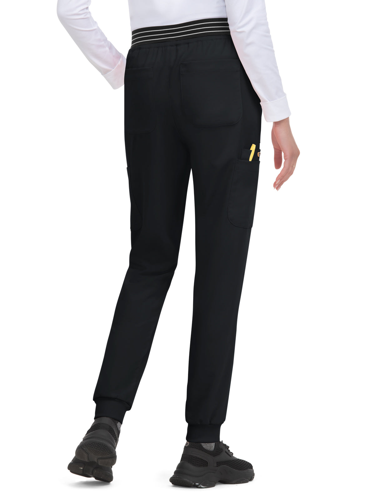 Women's 8-Pocket Ribbed Cuff Jogger-Style Hollyhock Scrub Pant