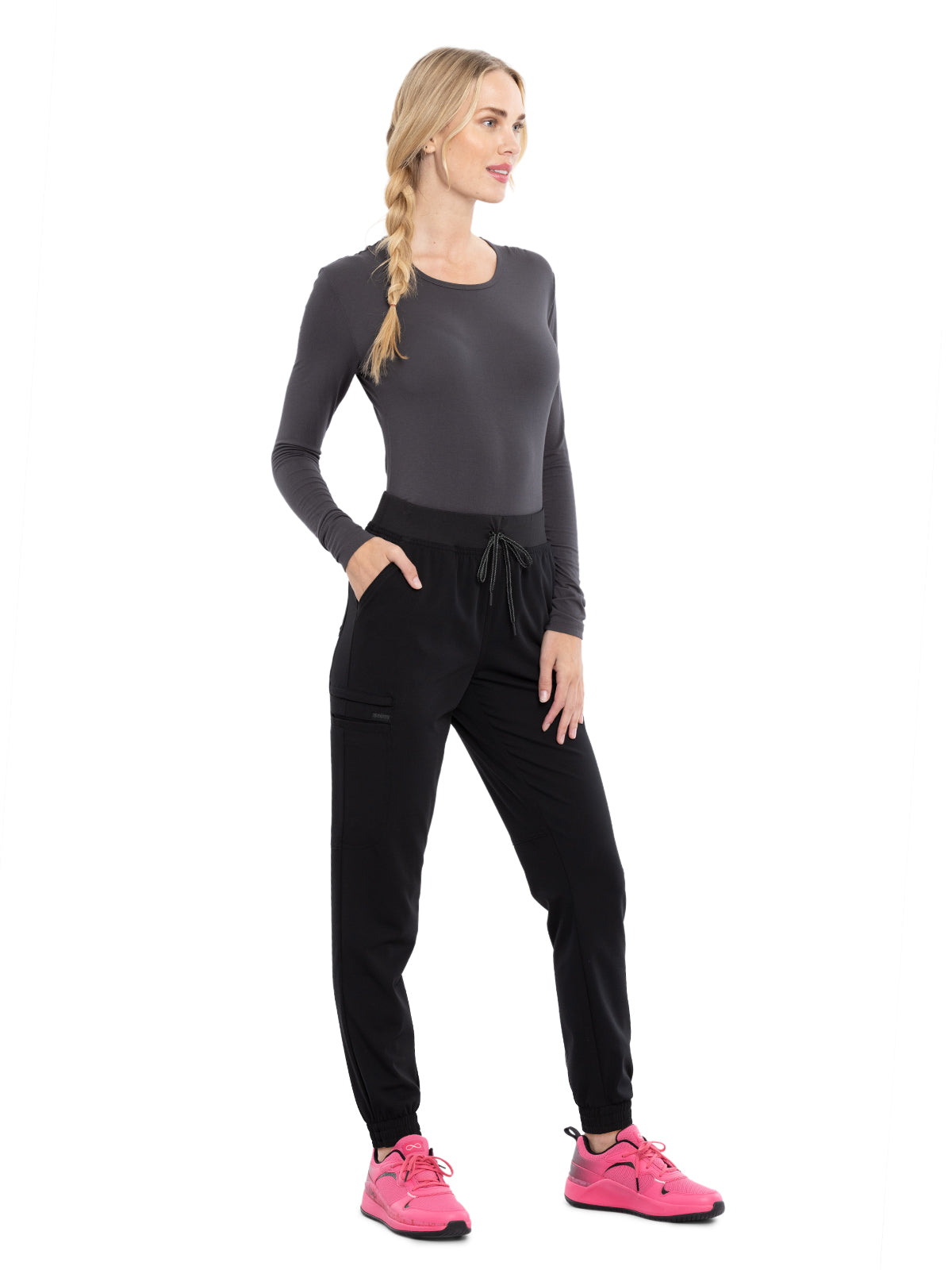 Women's Tonal Knit Waistband Mid Rise Jogger Pant