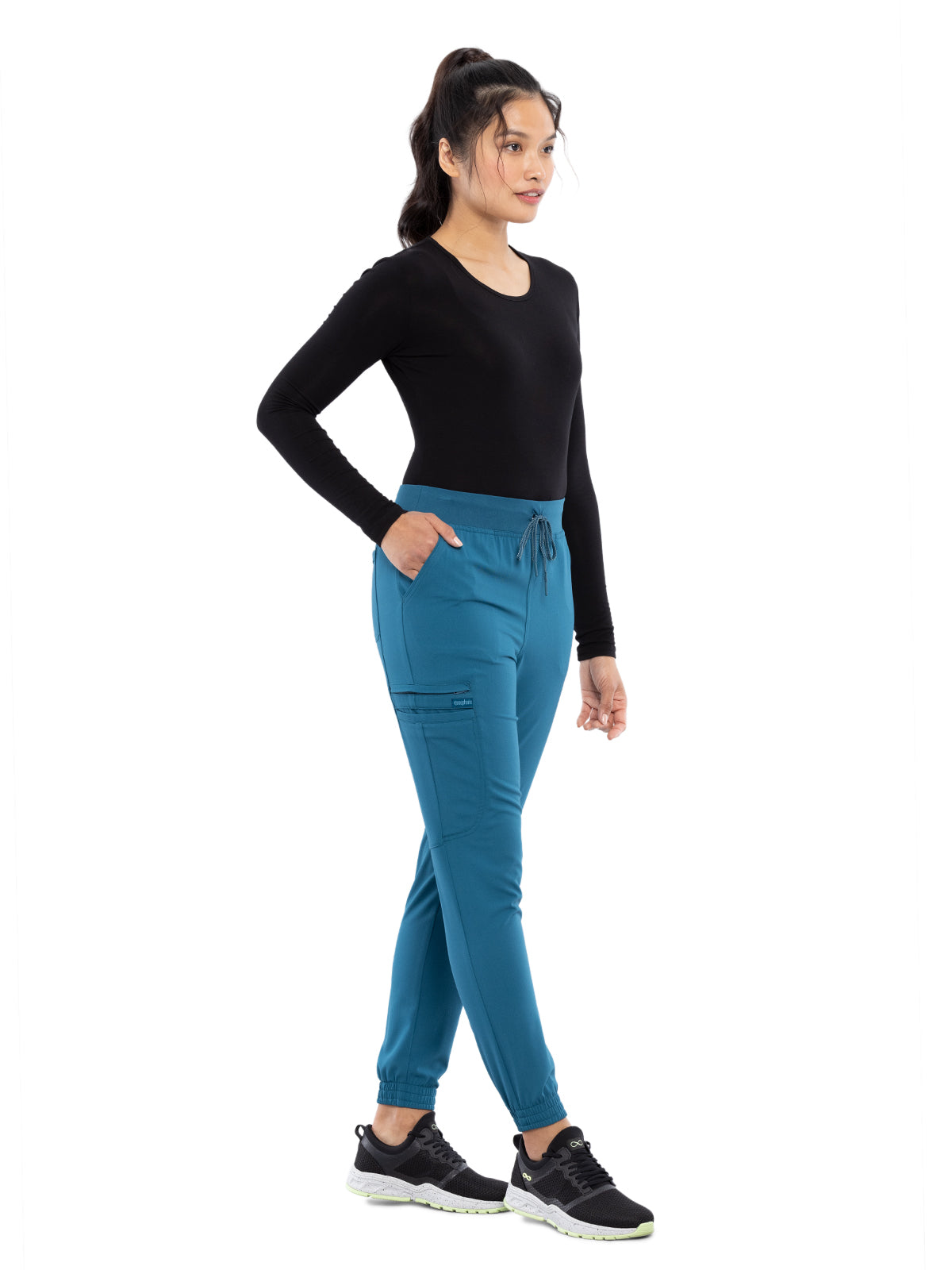 Women's Tonal Knit Waistband Mid Rise Jogger Pant