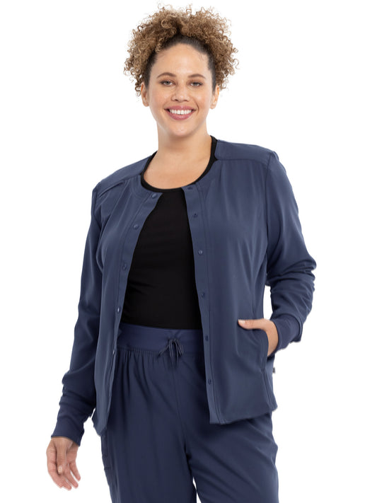 Women's Notched Collar Snap Front Jacket