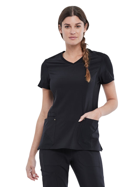 Women's 4-Pocket nitted V-Neck Scrub Top