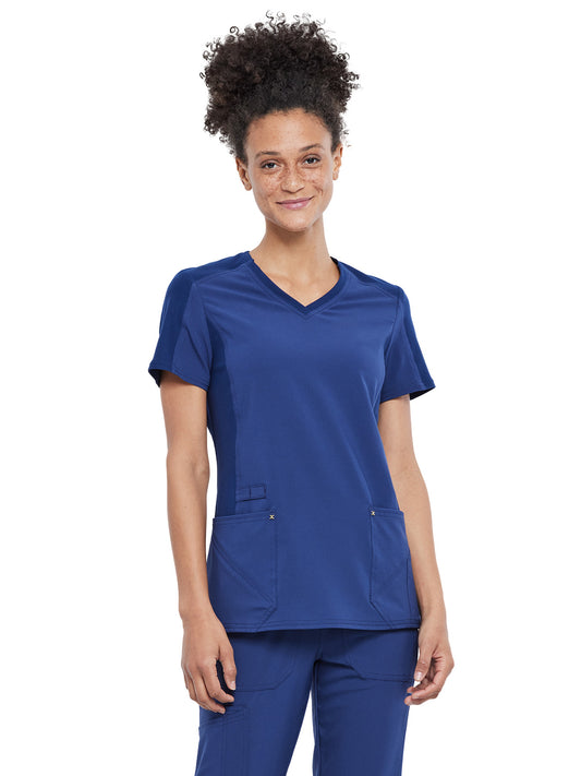 Women's 4-Pocket nitted V-Neck Scrub Top