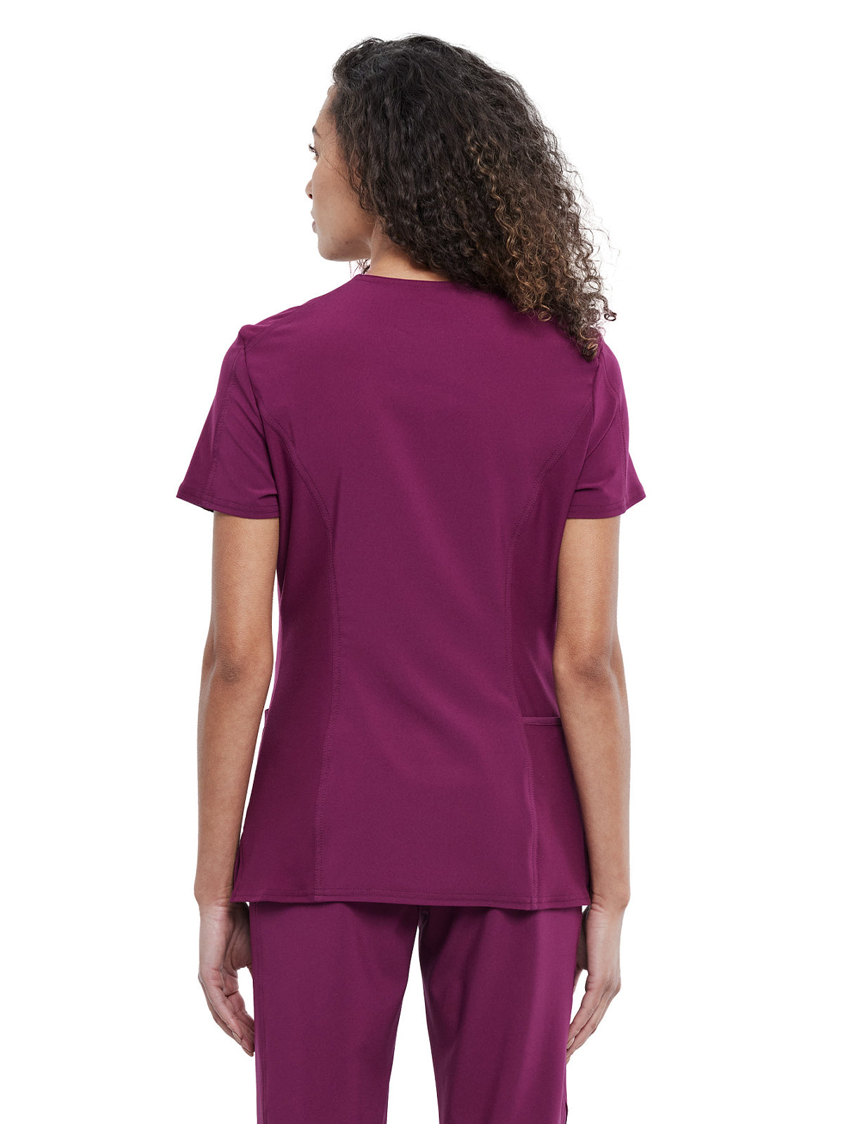 Women's 4-Pocket nitted V-Neck Scrub Top