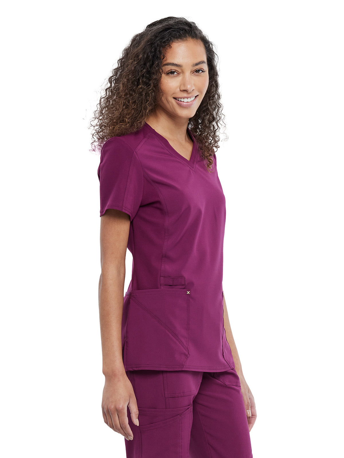 Women's 4-Pocket nitted V-Neck Scrub Top