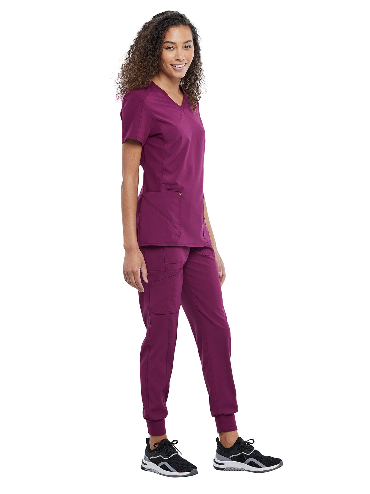 Women's 4-Pocket nitted V-Neck Scrub Top