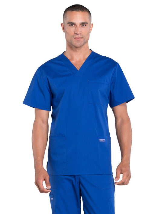 Men's 4-Pocket V-Neck Scrub Top