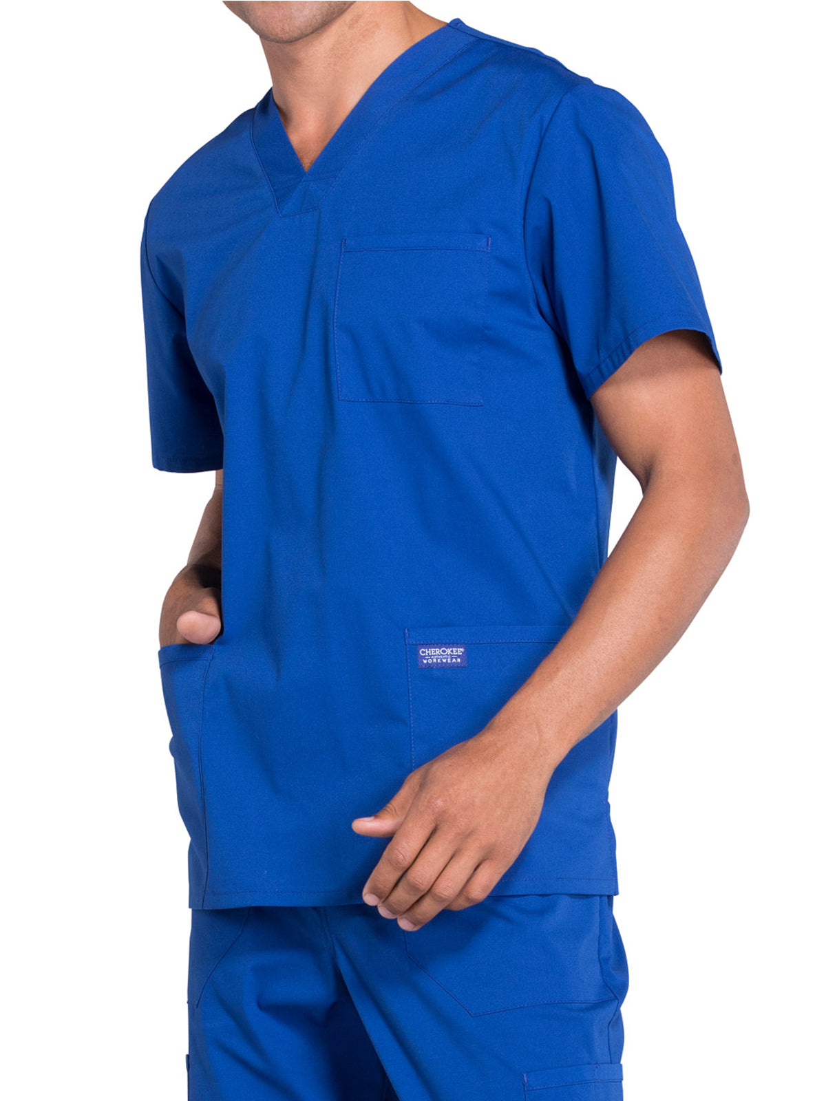 Men's 4-Pocket V-Neck Scrub Top