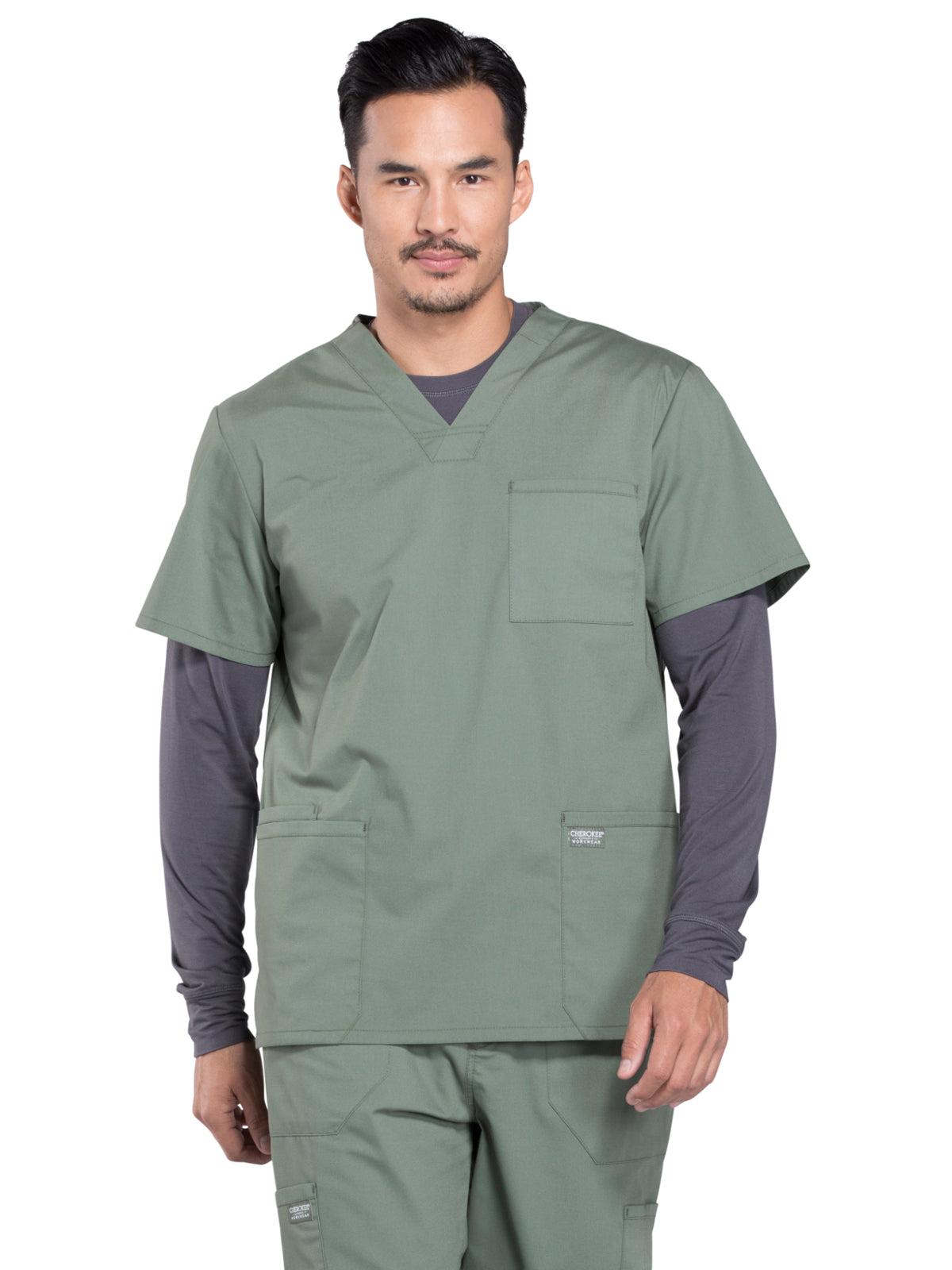 Men's 4-Pocket V-Neck Scrub Top