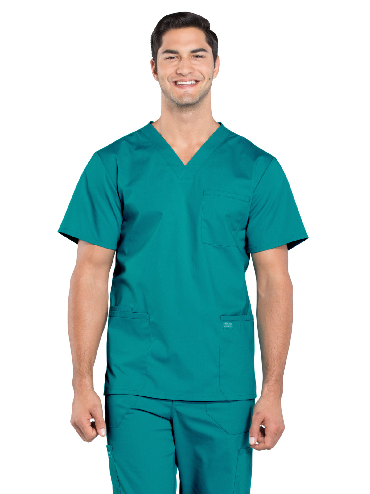 Men's 4-Pocket V-Neck Scrub Top