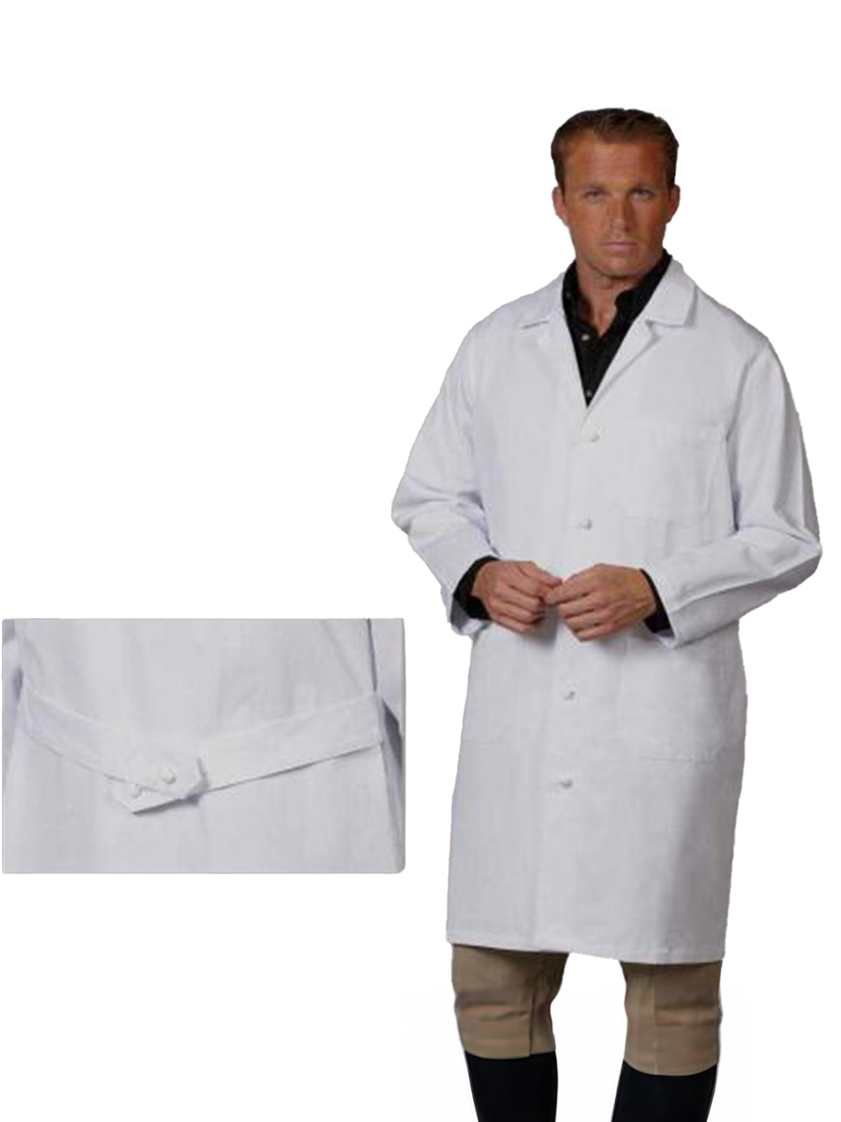 Unisex 41" Knot Button Lab Coat