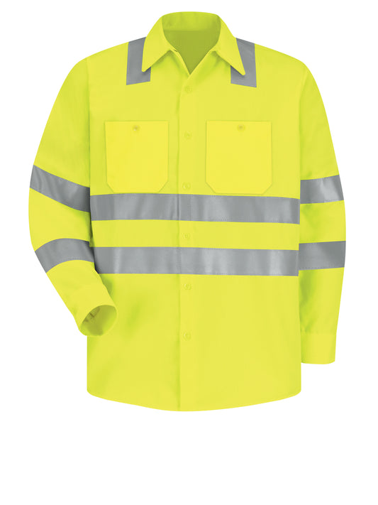 Men's Hi-Visibility Long Sleeve Work Shirt